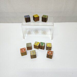 Alphabet Number Wooden Blocks Circa 1950s Play Education Toys Brand Unknown VTG